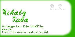 mihaly kuba business card